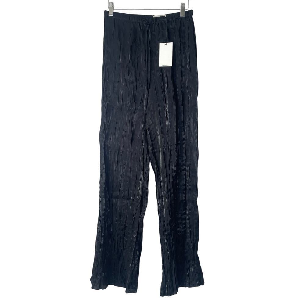 Local European Crinkle Pants in Black Drawstring Size XS NWT